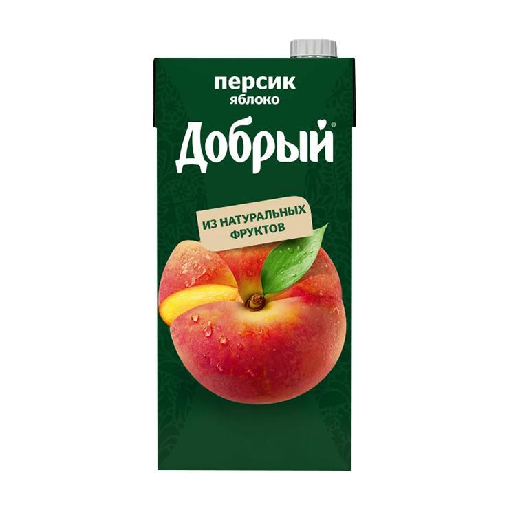 Нектар Добрый персик яблоко 2 л., тетра-пак
