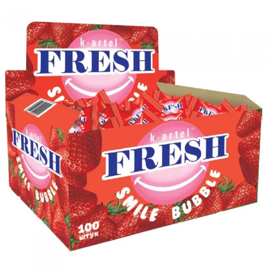 Жевательная резинка дражированная К-artel FRESH SMILE Bubble со вкусом клубники 3 гр., флоу-пак
