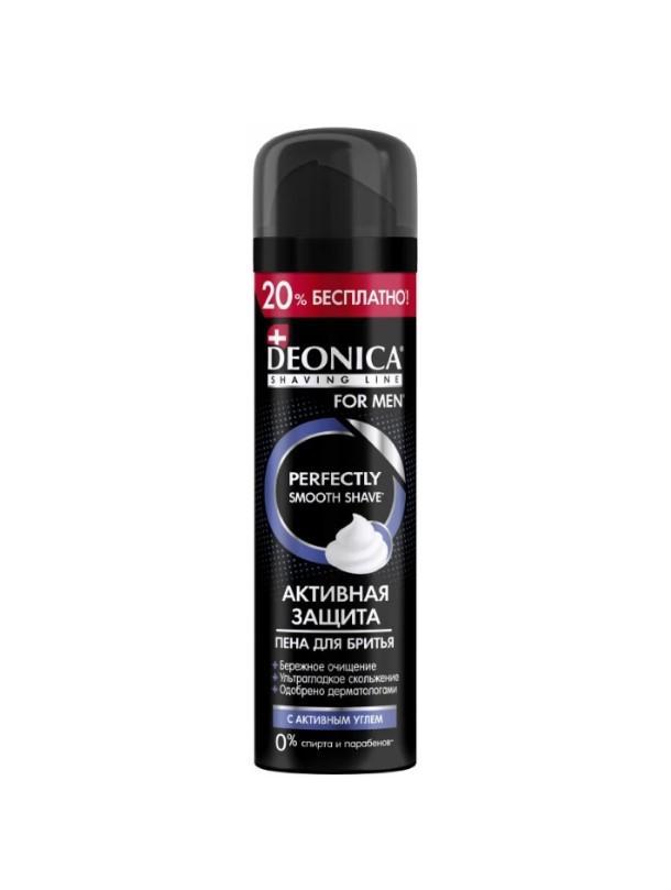 Гель для бритья Deonica for men активная защита с черным углём, 240 мл., баллон