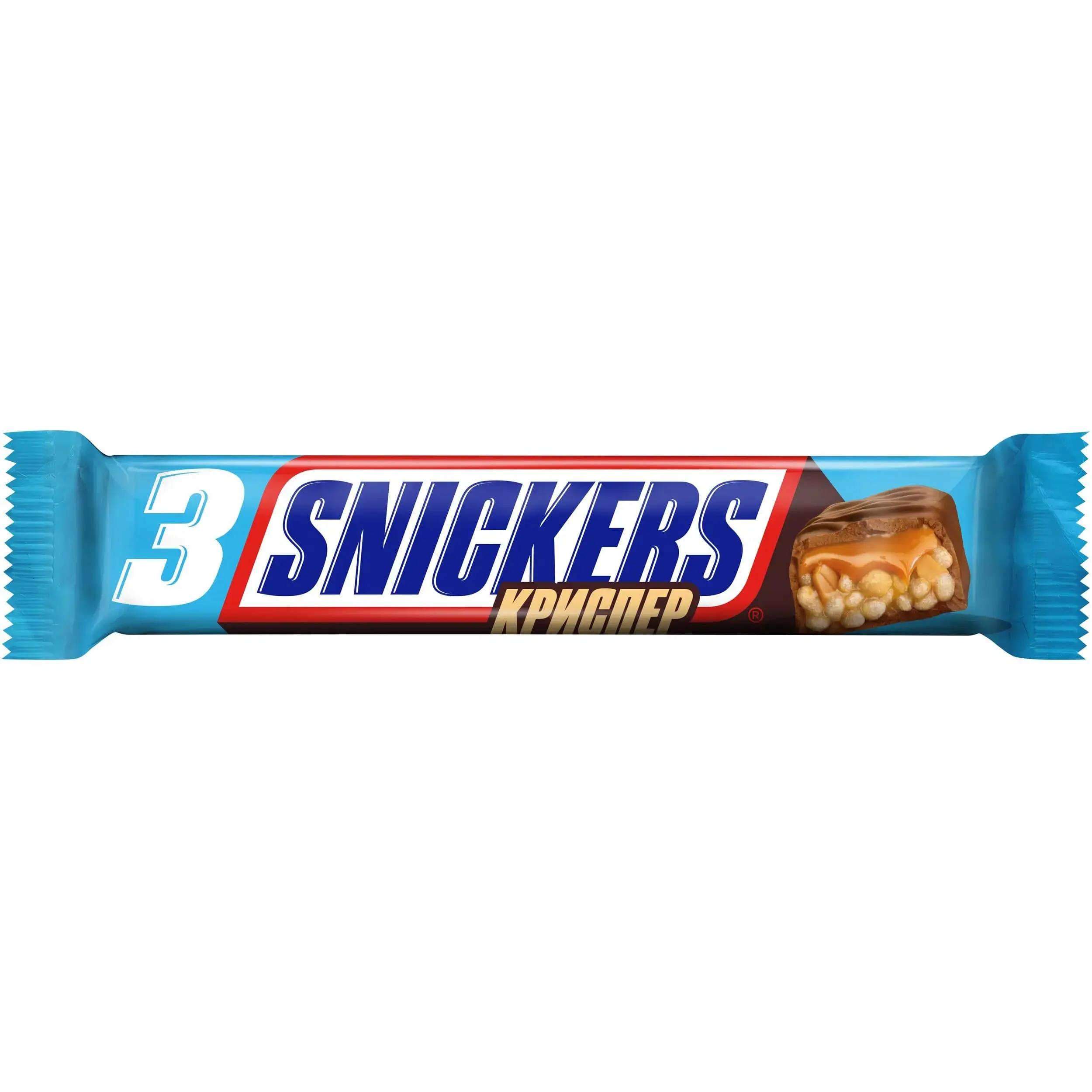 Батончик шоколадный Snickers криспер 60 гр., флоу-пак