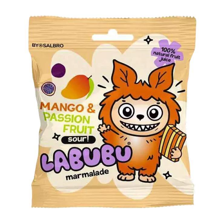 Мармелад LABUBU PACK кусочки ремешок манго маракуйя кислый 45 гр., флоу-пак