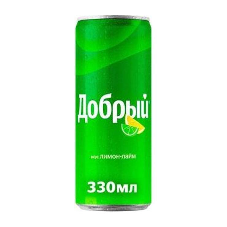 Напиток газированный Добрый лимон лайм 330 мл., ж/б