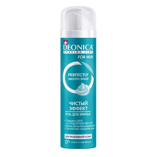 Гель для бритья Deonica for men чистый эффект 200 мл., баллон