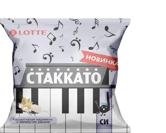 Карамель Lotte Стаккато Си, Зайка, 1 кг., флоу-пак