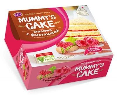 Торт Konti Mummys cake малина с фисташкой 310 гр., картон