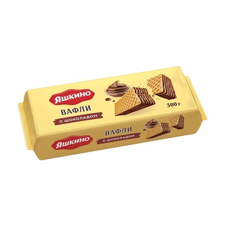 Вафли Яшкино шоколадные 300 гр., флоу-пак