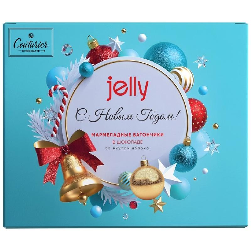 Батончики Couturier jelly мармеладные в шоколаде со вкусом яблока 155 гр., картон