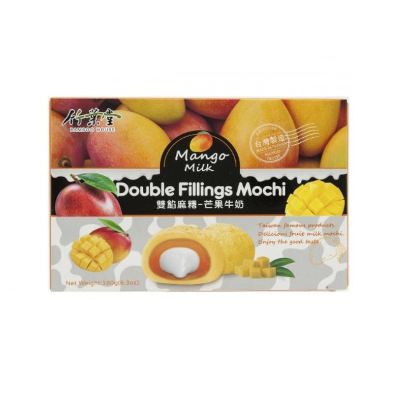 Пирожное моти Bamboo House Double Fillings Mochi Манго с молоком 180 гр., картон
