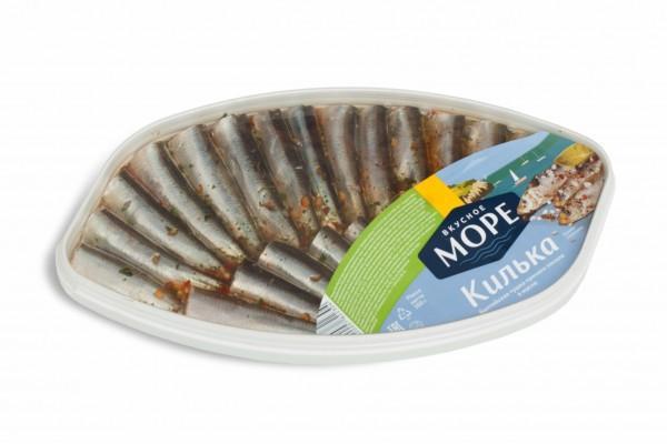 Килька балтийская Вкусное море тушка пряного посола в масле 200 гр., ПЭТ