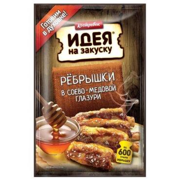 Маринад Костровок Идея на закуску Рёбрышки с соево-медовой глазури, 90 гр., саше