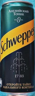 Напиток Schweppes Английский тоник безалкогольный сильногазированный, 0,33 л., ж/б