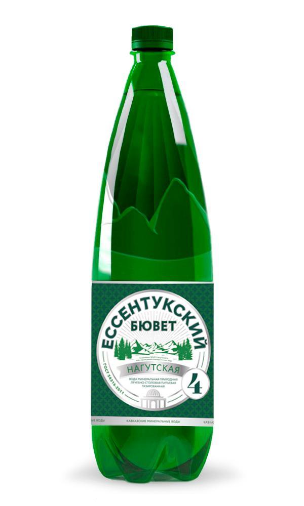 Вода газированная Ессентукский бювет Нагутская-4 минеральная природная лечебно-столовая 1,5 л., ПЭТ