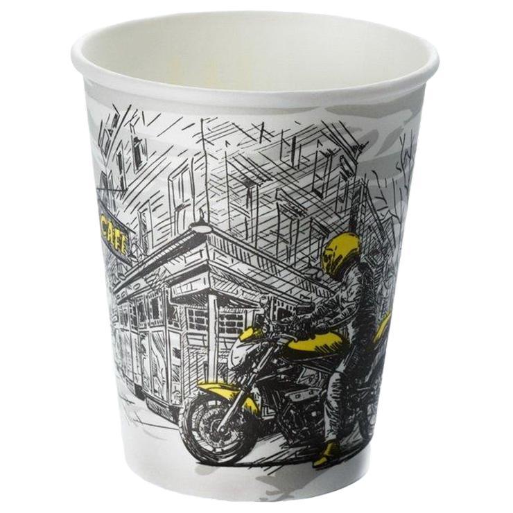 Стакан Мистерия для холодных горячих напитков 250 мл верх d 80 мм нижн d 56 мм h 92 мм с рисунком Big City Life картон., пакет