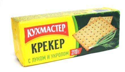 Печенье Кухмастер крекер с луком и укропом 270 гр., обертка