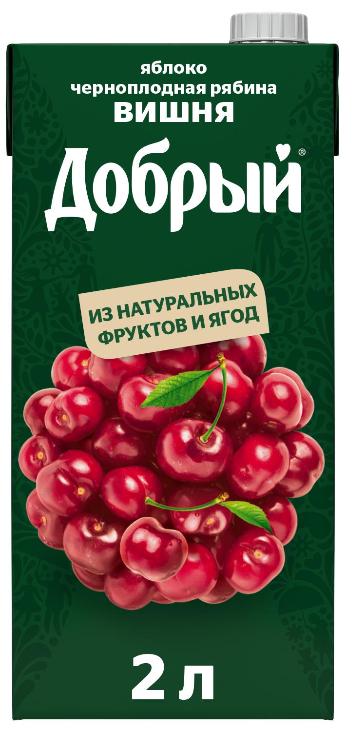 Нектар Добрый яблоко вишня Рябина, 2 л., тетра пак