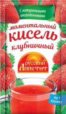 Моментальный кисель клубничный Русский аппетит, 30 гр., сашет