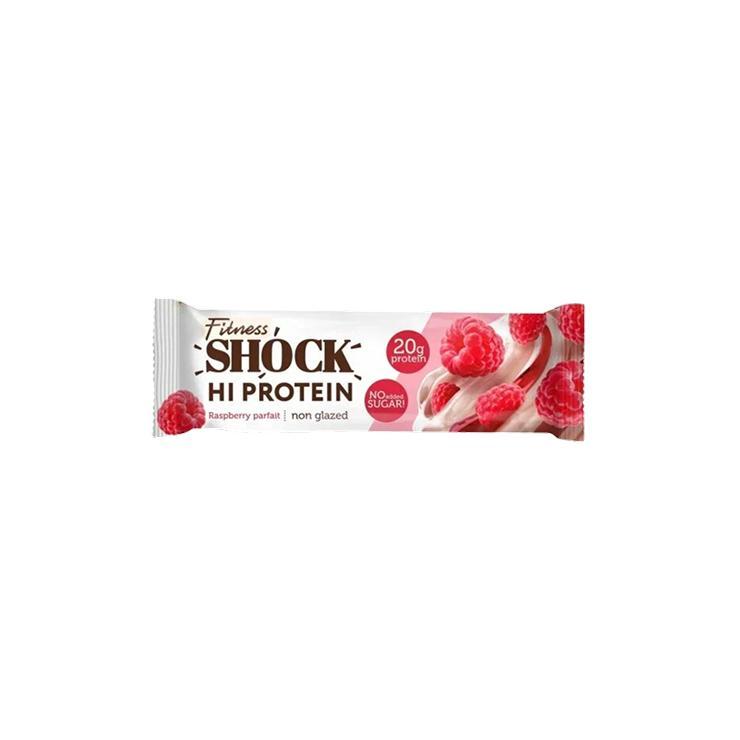Батончик FITNESSHOCK hi protein малиновый десерт 60 гр., флоу-пак