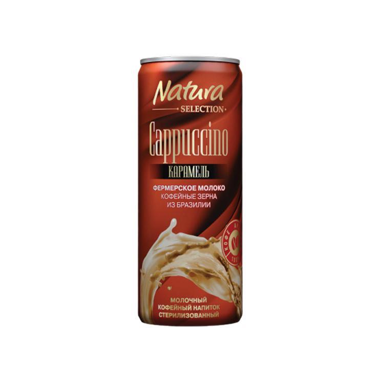 Напиток кофейный Natura SELECTION Cappuccino карамель 220 мл., ж/б