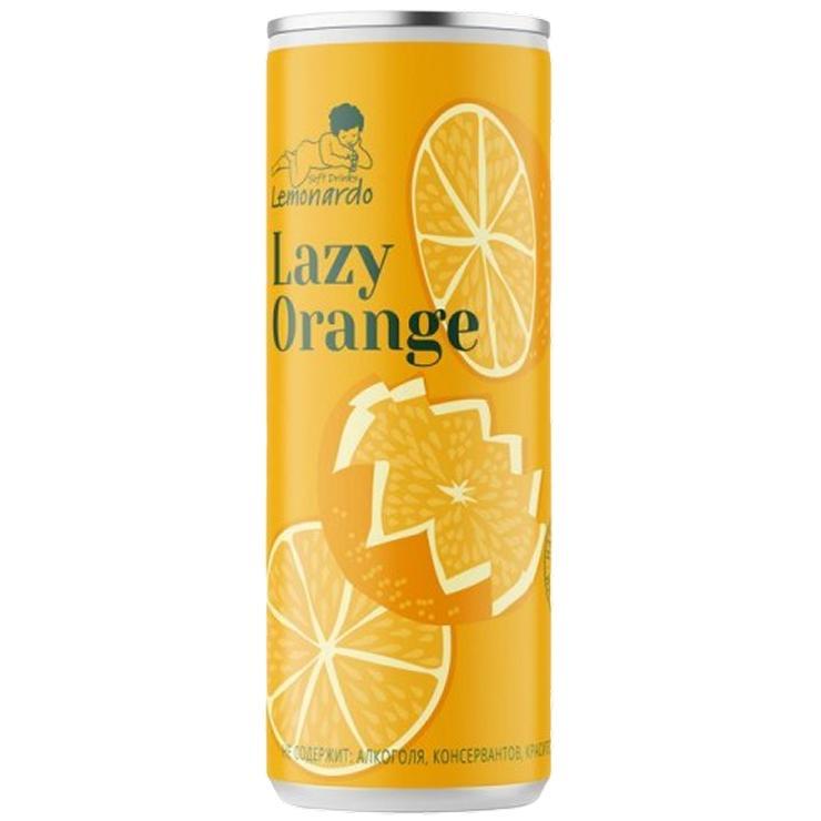 Лимонад Lemonardo Lazy Orang Crazy Orange 330 мл., ж/б