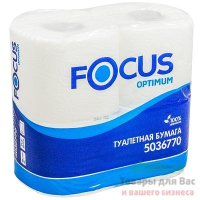 Туалетная бумага Focus Optimum белая 2 слоя 4 шт., пленка