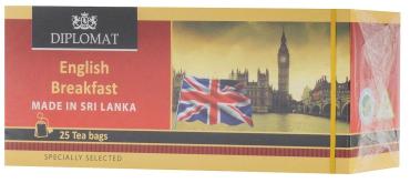 Чай черный в пакетиках Diplomat Ceylon English Breakfast, 50 гр., картонная коробка
