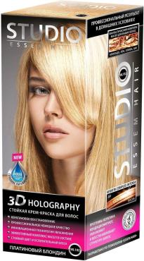 Краска для волос платиновый блондин 90.102, Studio 3d holografic, 50 мл., картонная коробка