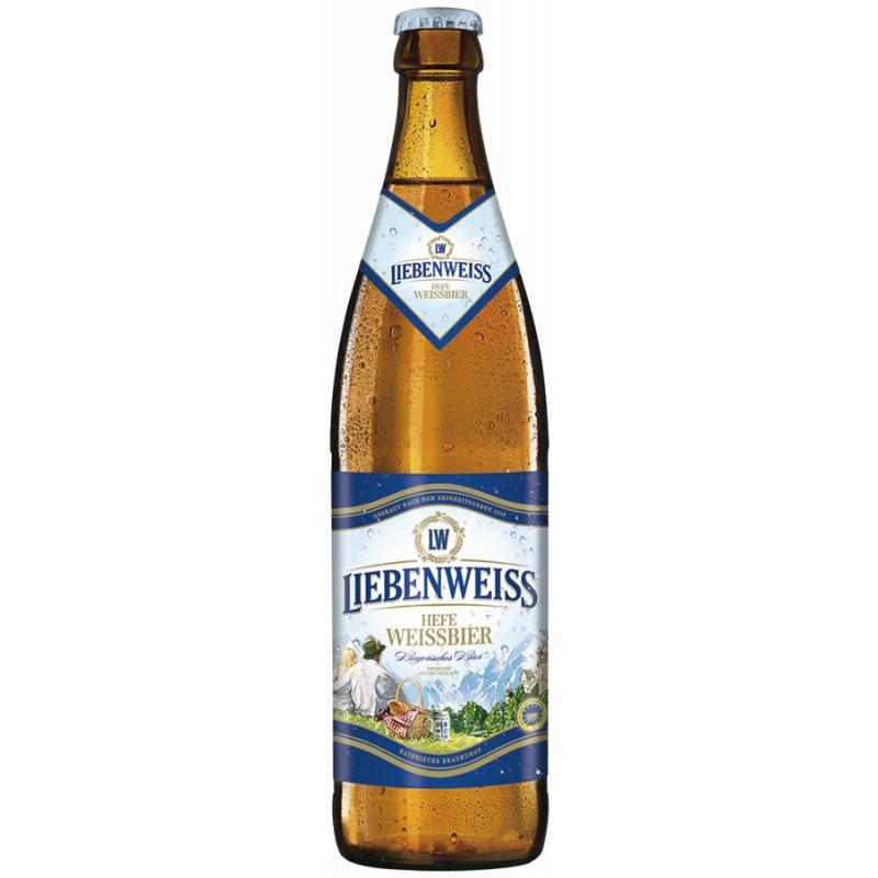 Пиво светлое пшеничное нефильтрованное Liebenweiss Hefe Weissbier 5,5%, 500 мл., стекло
