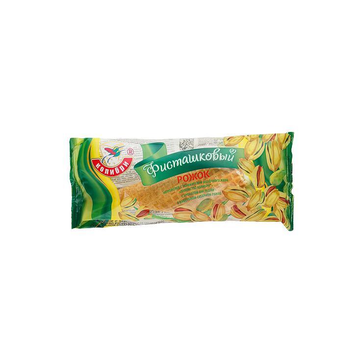 Мороженое Колибри рожок фисташковый 90 гр., флоу-пак