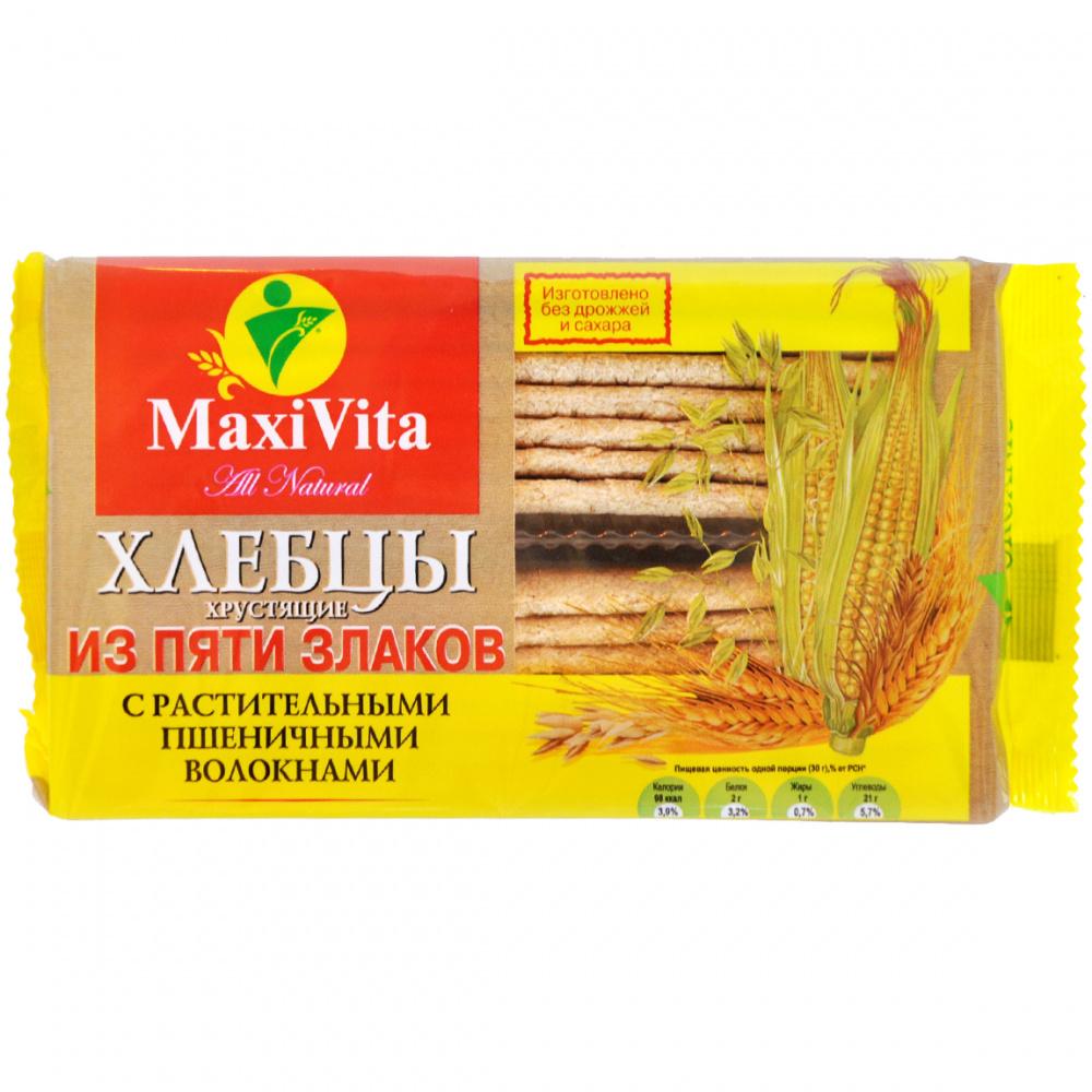 Хлебцы MaxiVita Пять злаков, 150 гр., флоу-пак