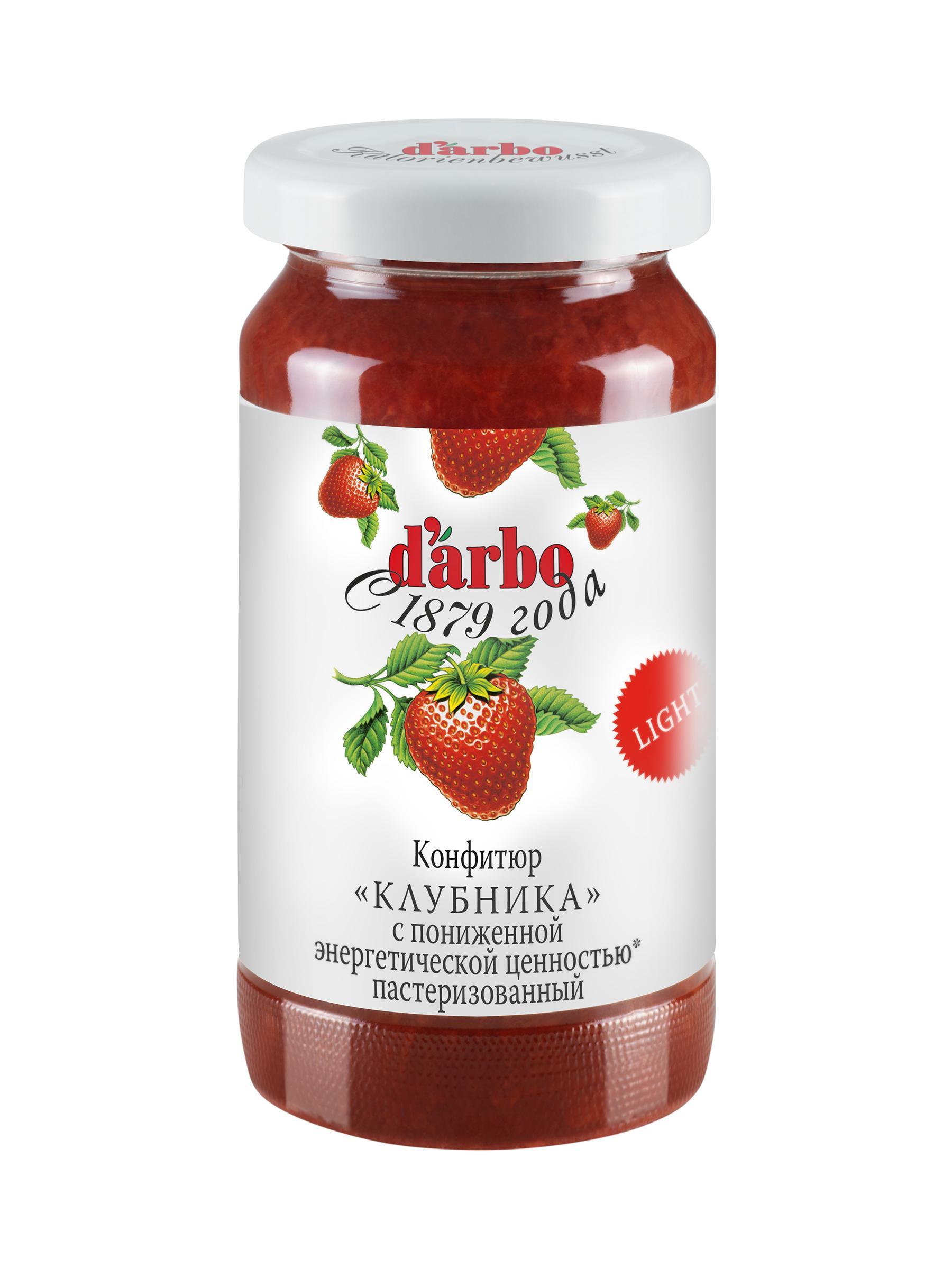 Конфитюр Darbo клубника низкокалорийный , 220 гр, стекло