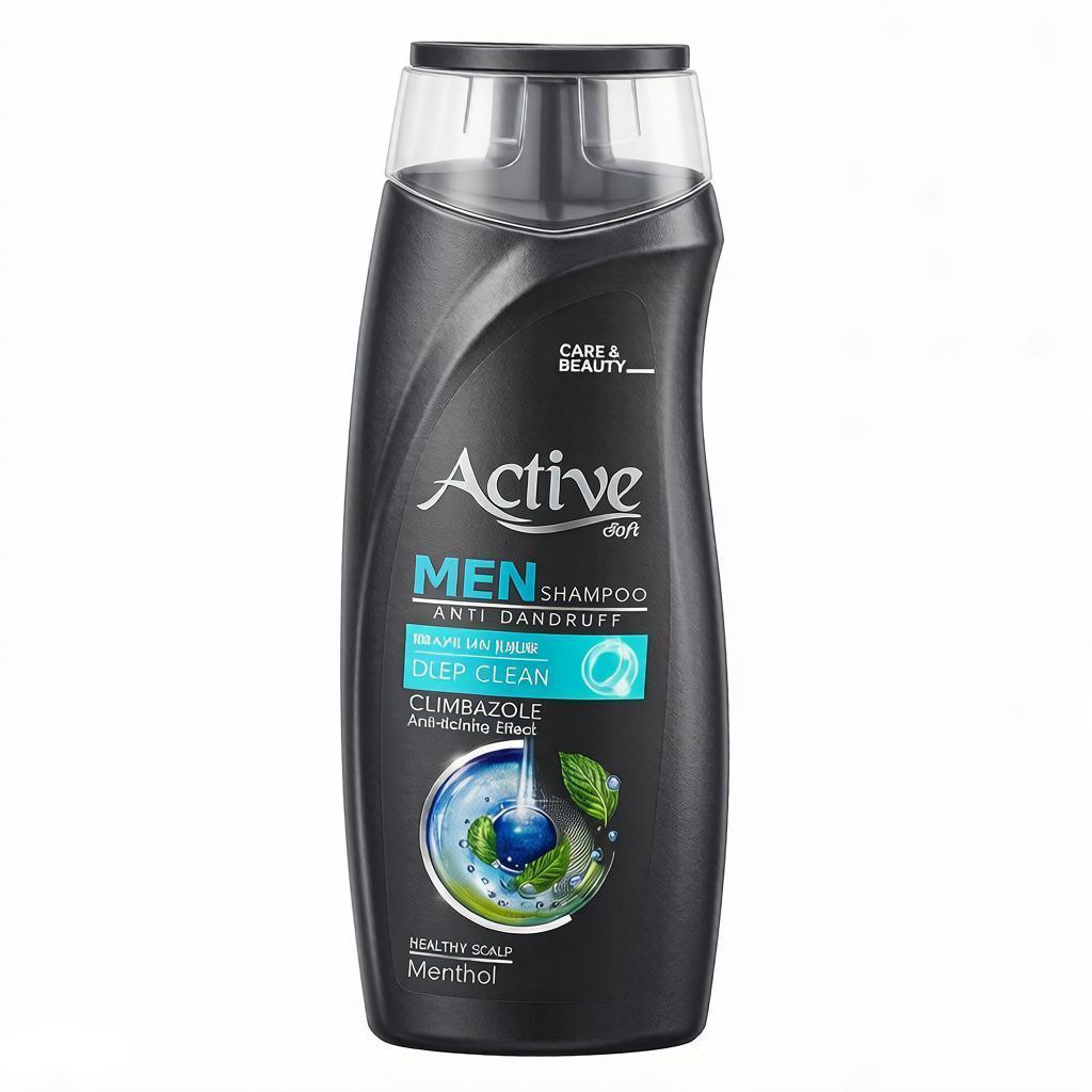 Шампунь для волос мужской Active Care Beauty против перхоти климбазолом и ментолом 350 мл., флакон 