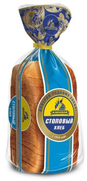 Хлеб Каравай, Столовый ржано-пшеничный нарезка, 375 гр., пакет