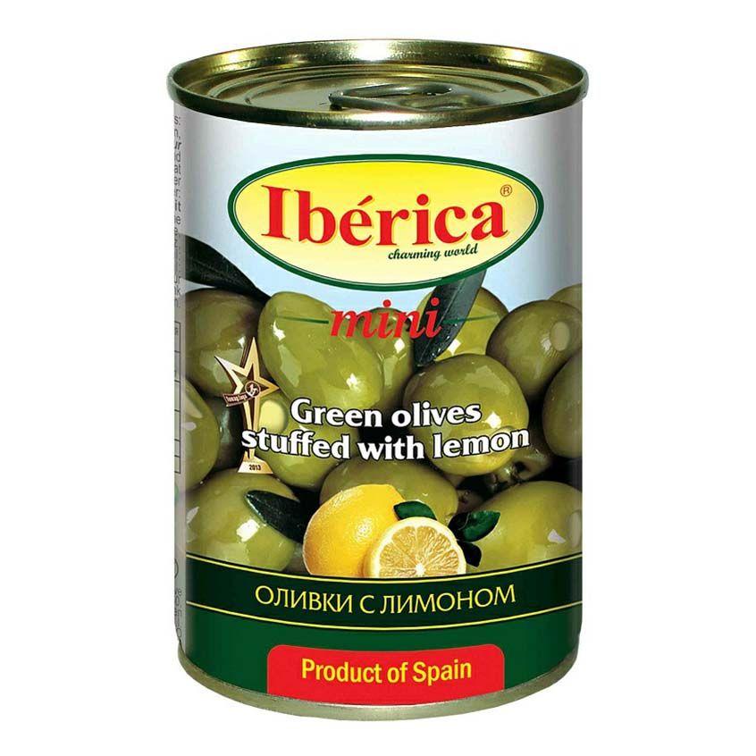 Оливки IBERICA econom с лимоном Испания 280 гр., ж/б