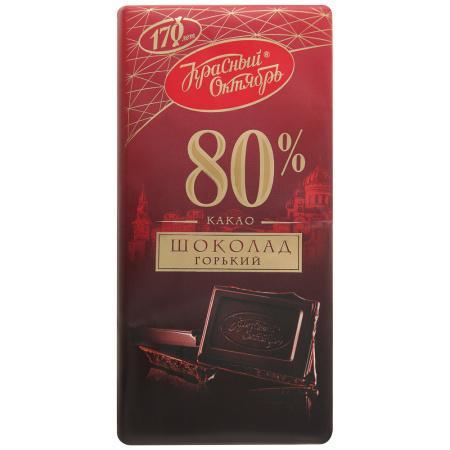 Шоколад Красный Октябрь горький 80% какао 75 гр., обертка