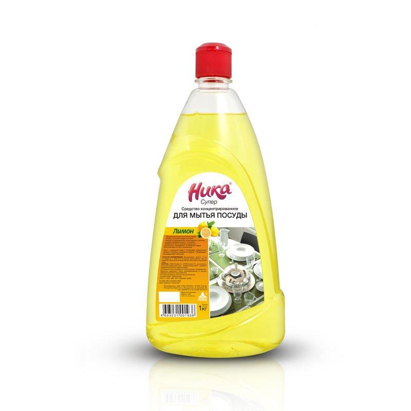 Средство для мытья посуды НИКА Супер Лимон концентрат 1 кг., ПЭТ