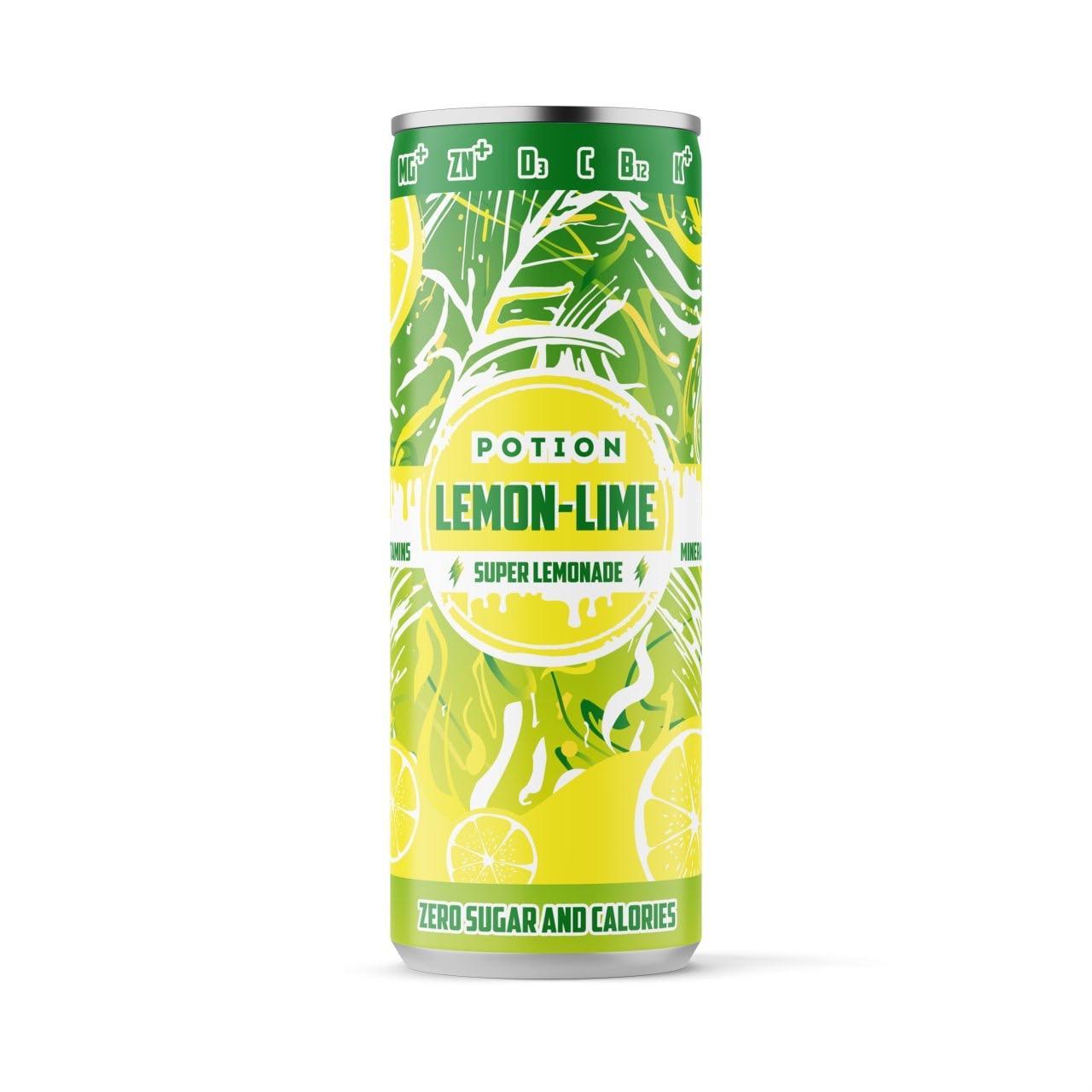 Напиток газированный Potion Super Lemonade лимон лайм 330 мл., ж/б
