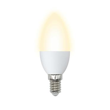 Лампа светодиодная, форма свеча, матовая, теплый белый свет (3000K), LED-C37-11W/WW/E14/FR/NR, Volpe Norma, 33,5 гр., картонная коробка