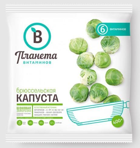 Капуста брюссельская Планета Запад 400 гр., флоу-пак