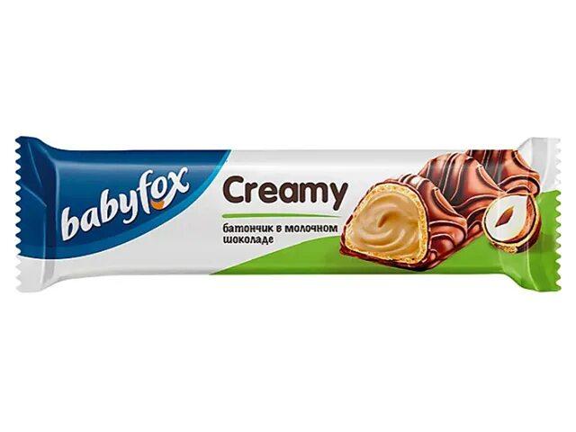 Вафельный батончик Baby Fox Creamy Dark орех 18.2 гр., флоу-пак