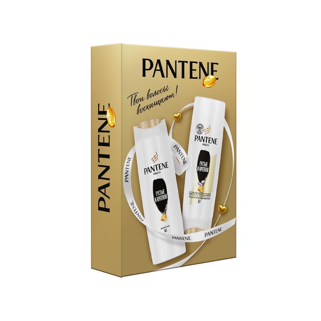 Подарочный набор Pantene Pro-V Шампунь Густые и крепкие + Бальзам-ополаскиватель, 250 мл., картон