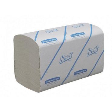 Полотенце бумажное листовое 1-сл 340 лист/уп., 212х200 мм., Interfold-сложения SCOTT белое Kimberly-Clark, бумажная упаковка
