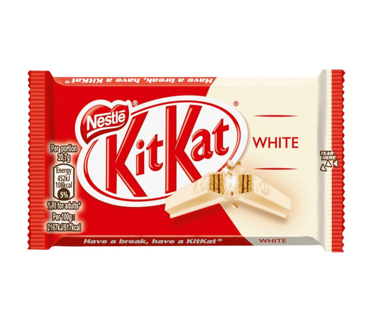 Шоколад KitKat белый Великобритания 41,5 гр., флоу-пак