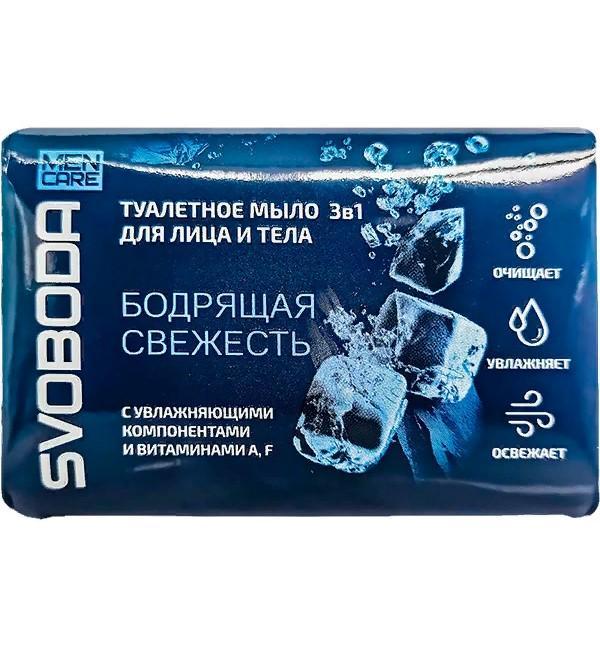 Мыло SVOBODA Бодрящая свежесть Мужское 3 в 1 для лица и тела 90 гр., бумага