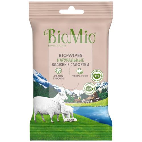 Влажные салфетки BIO MIO 15шт Bio-WIPES, ПЭТ