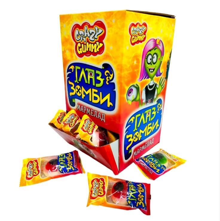 Мармелад Канди Клаб Crazy gummy глаз зомби 10 гр., флоу-пак
