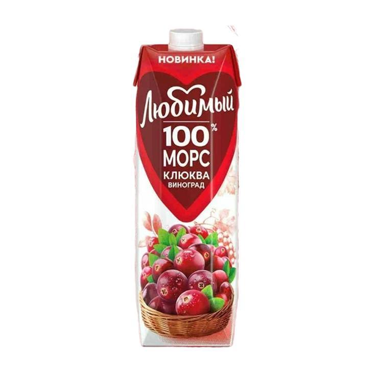 Морс Любимый клюква виноград 970 мл., тетра-пак