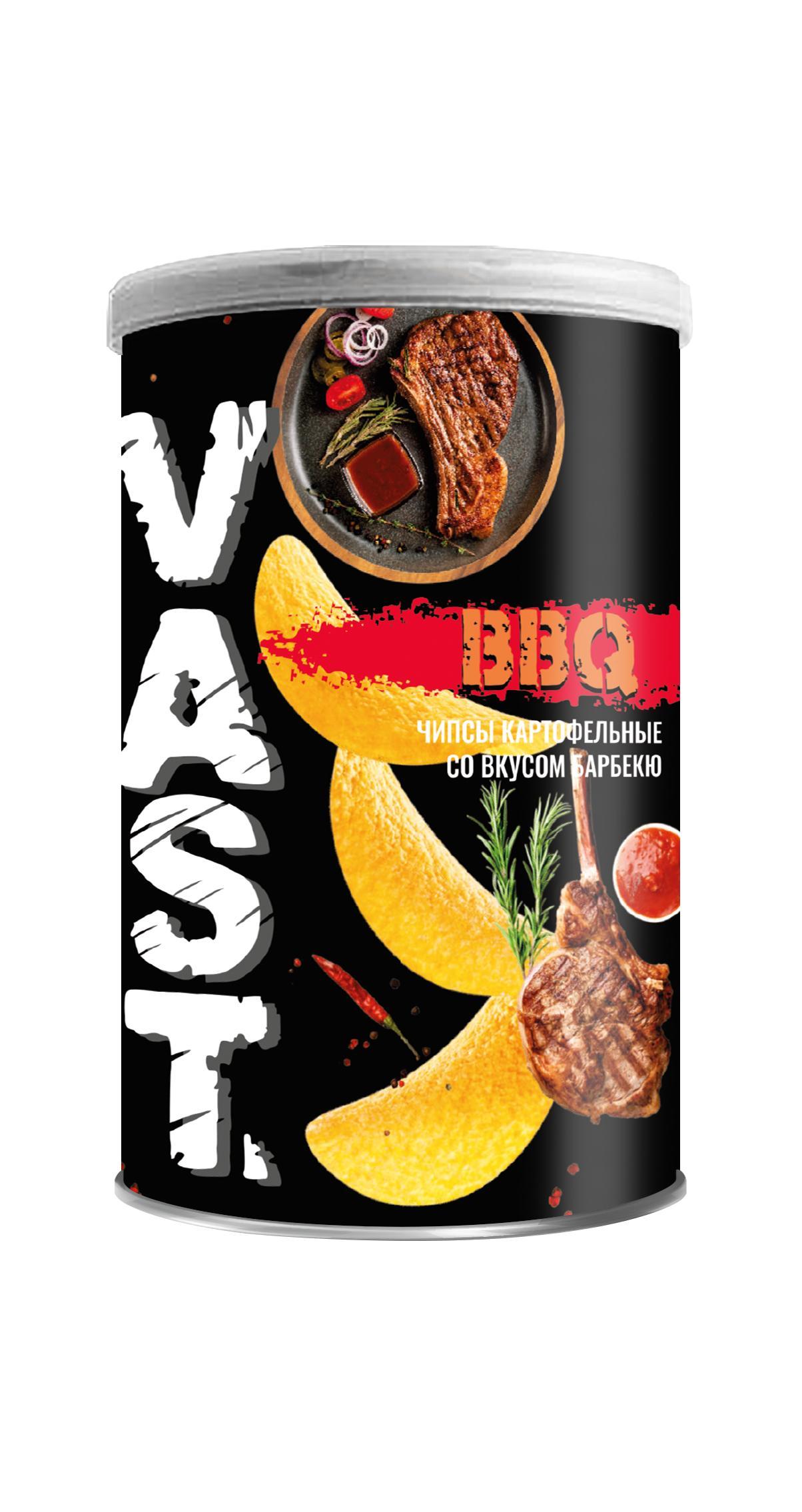 Чипсы Vast барбекю 70 гр., туба