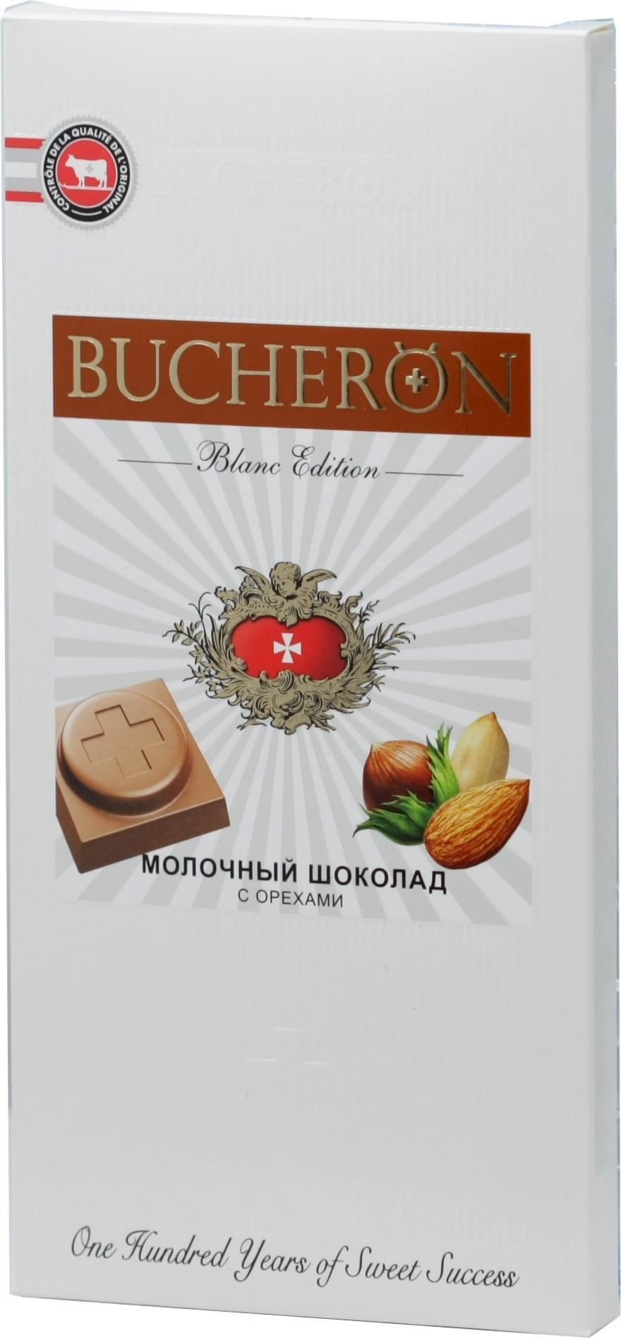 Шоколад Bucheron Blanc Edition молочный с орехами 100 гр., картон
