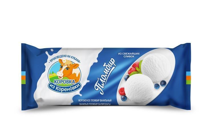 Мороженое Коровка из Кореновки пломбир 400 гр., флоу-пак