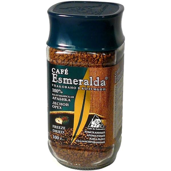 Кофе растворимый Café Esmeralda Лесной орех сублимированный 100 гр., стекло